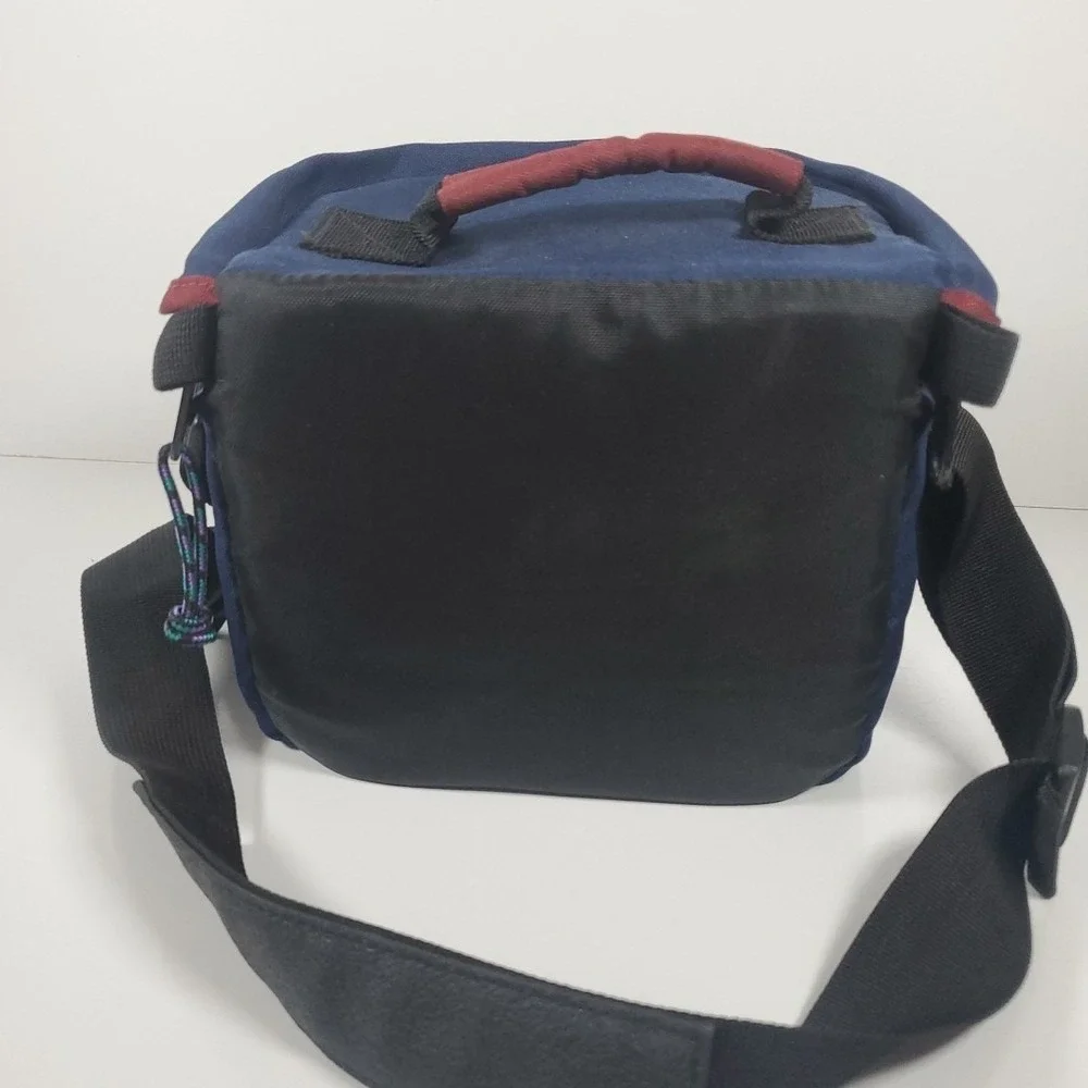 Lowe-Pro Mini Magnum Camera Bag Blue & Red Vintage Shoulder Bag w/ Strap